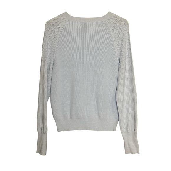 Philosophy Light Blue Ribbed Knit Sweater L - NWOT Textured‎ Sleeves - Picture 6 of 7